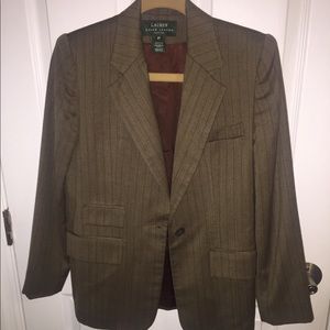 Ralph Lauren brown pinned striped blazer